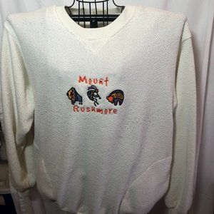 Fred Harvey Trading Company XL Mount Rushmore Ivory Sweatshirt #ND
